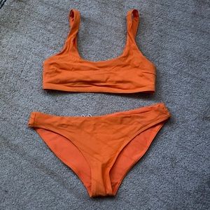 Athleta Orange Ribbed Bikini